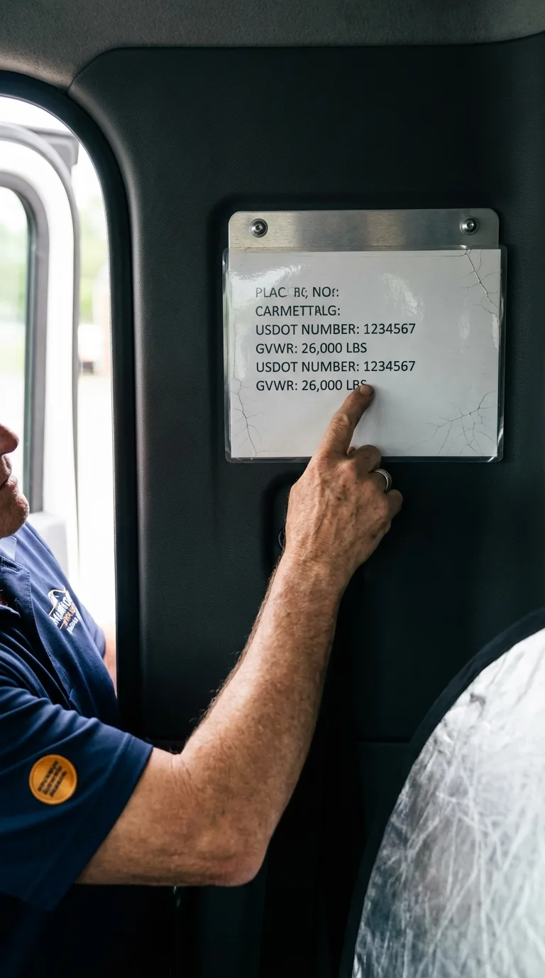 USDOT licensing placard verification in Tewksbury